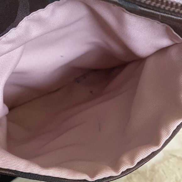 Coach Black/Aubergine Brown Signature Canvas Swingpack Adjustable Crossbody Bag - Picture 14 of 17